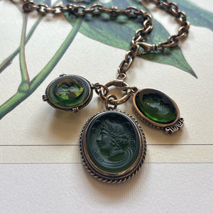 Olivine Triple Charm Necklace