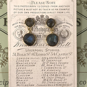 Labradorite Double Drop Post Earrings