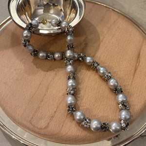 Baroque Pearl Necklace with Neutral Cluster Beads