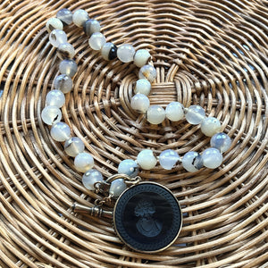 Montana Blue Intaglio with Agate Beads Necklace