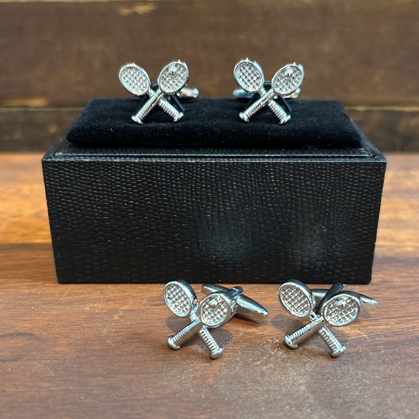 Silver Tennis Racquet Cufflinks