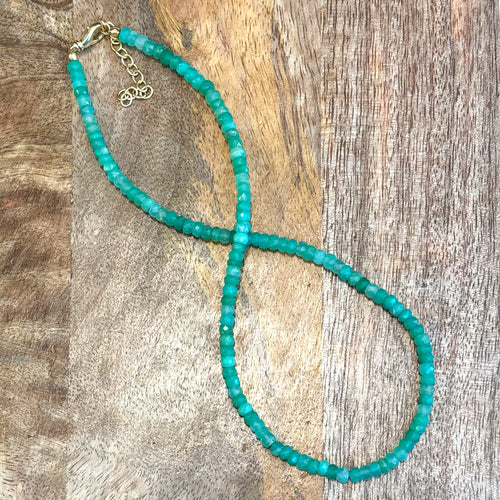 Bright Chrysoprase Beaded Necklace