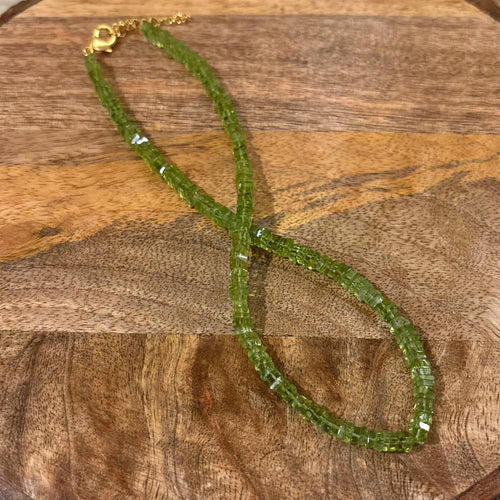 Peridot Green Beaded Necklace