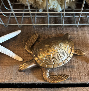 Sea Turtle Brass Paperweight