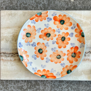 Orange Flower Dessert Plate