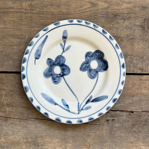 Blue Flowers Dessert Plate