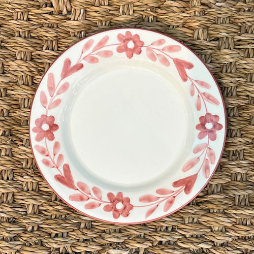 Red Flowers Dessert Plate