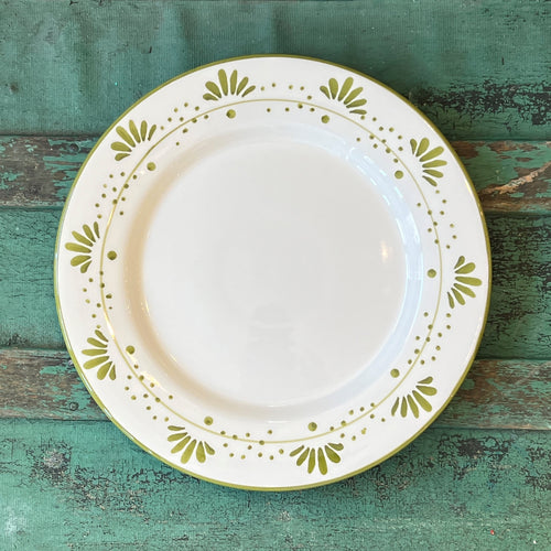 Green Hand Painted Dinner Plate