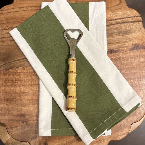 Green Large Striped Napkin Set