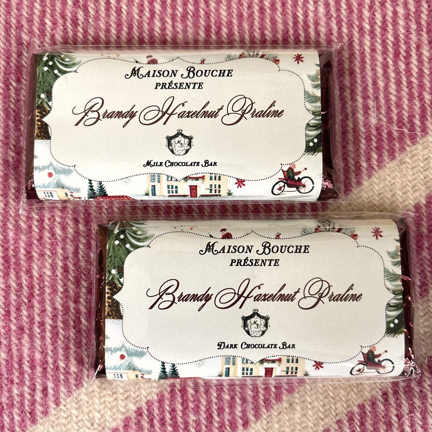 Brandy Hazelnut Praline Dark Chocolate Bar