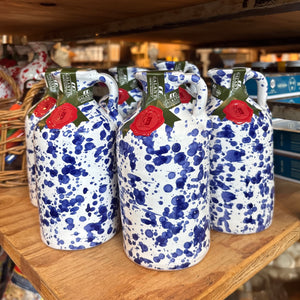 Medium Cobalt Blue Splatterware Olive Oil