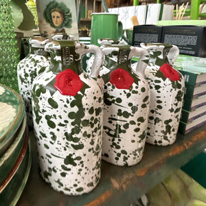 Medium Green Splatterware Olive Oil