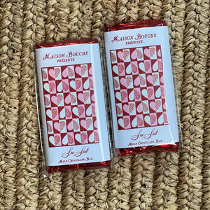 Pink Hearts Sea Salt Milk Chocolate Bar
