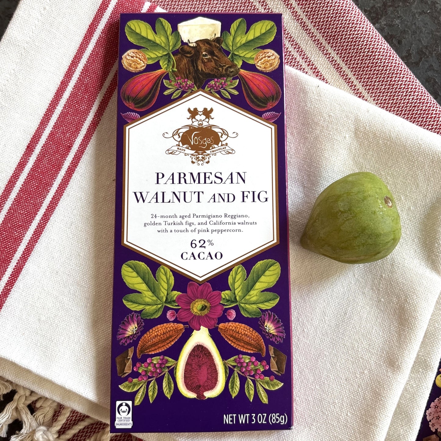 Parmesan Walnut Fig Dark Chocolate Bar