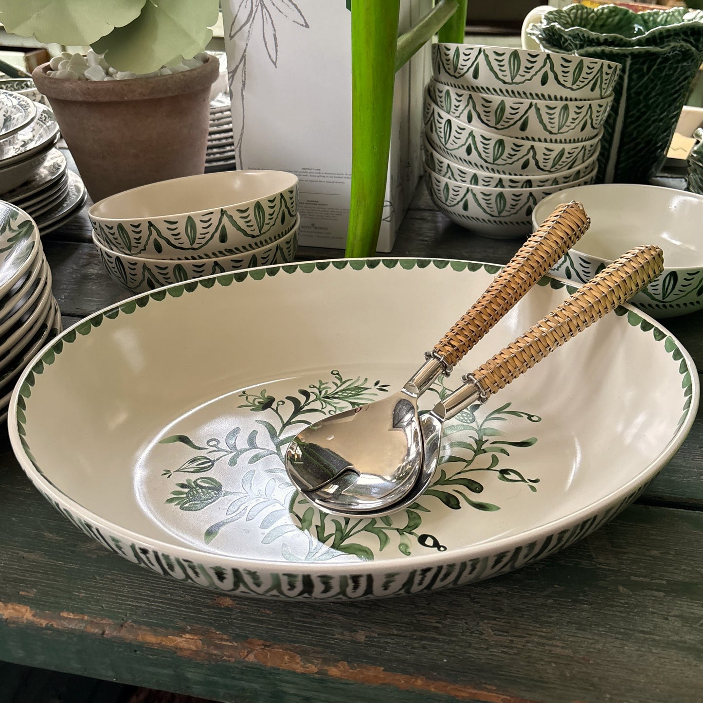 Sicily Green Serving Bowl