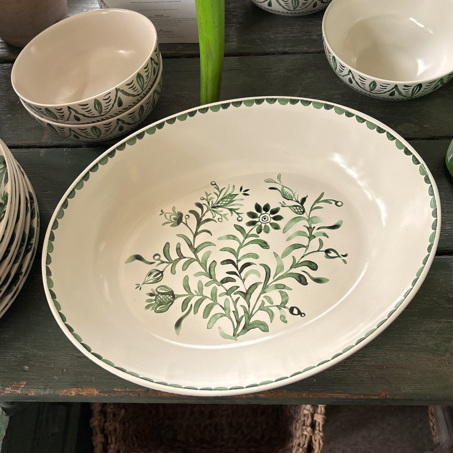Sicily Green Serving Bowl