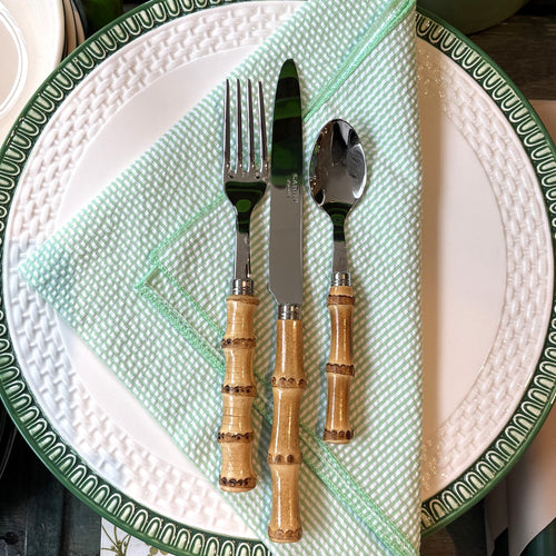 Green Seersucker Napkin Set