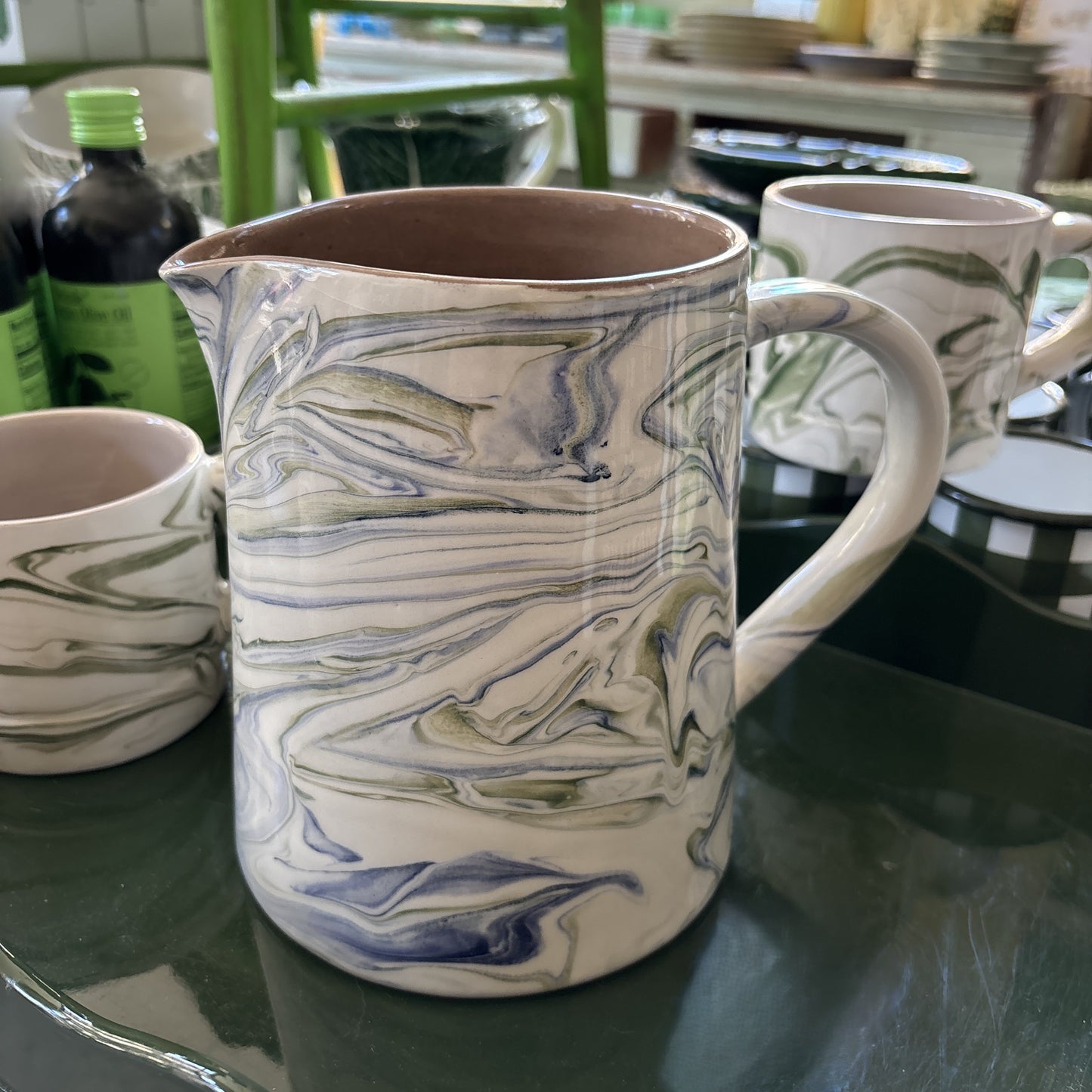 Marbled Ocean Ceramic Pitcher