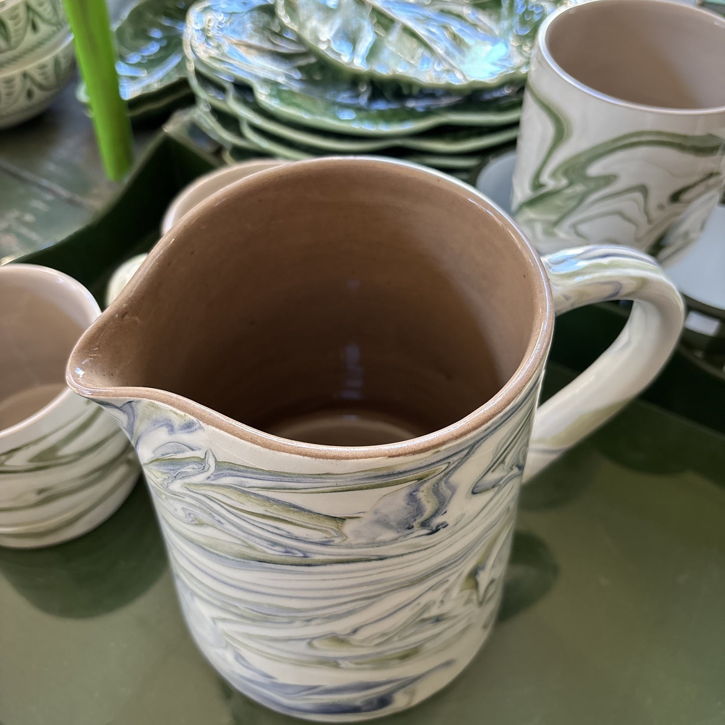 Marbled Ocean Ceramic Pitcher