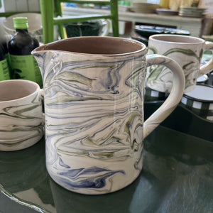 Marbled Ocean Ceramic Pitcher