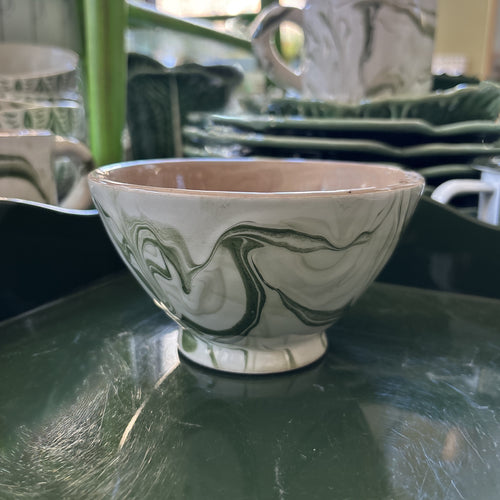 Marbled Green Ceramic Bowl