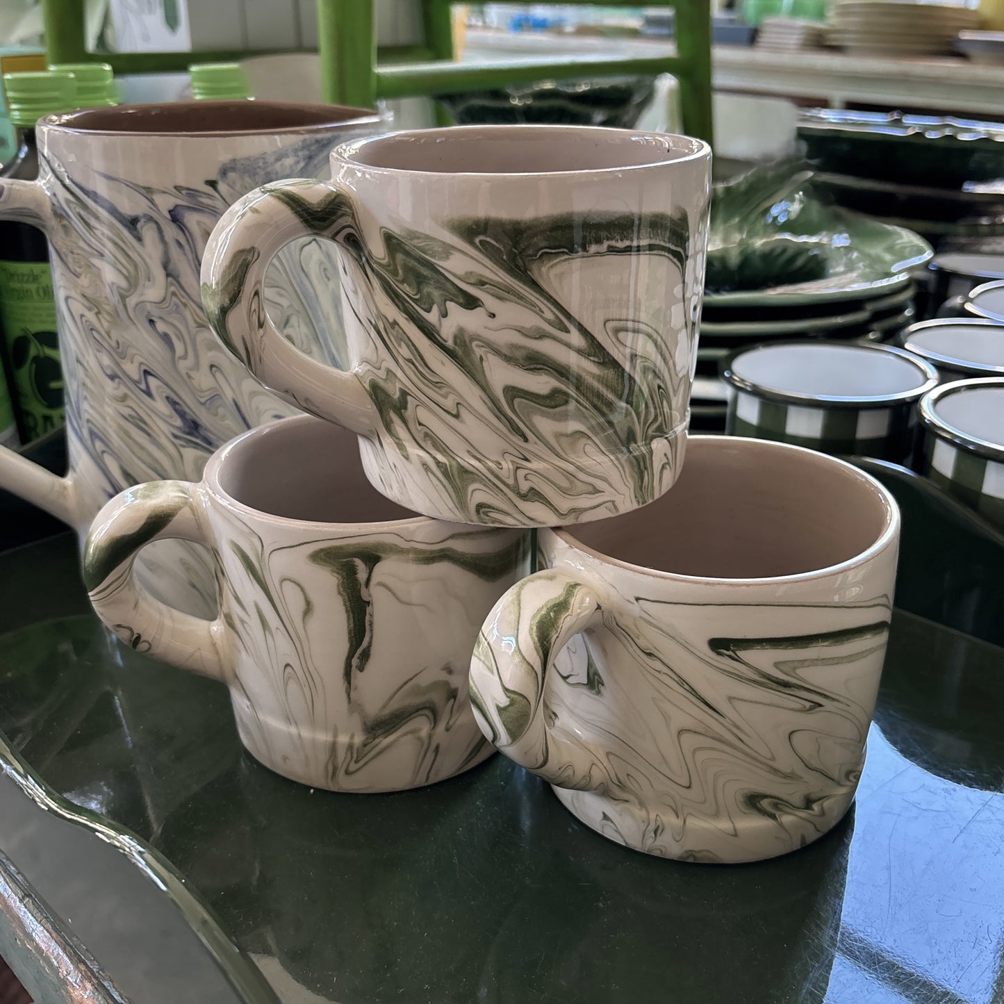 Marbled Green Ceramic Mug