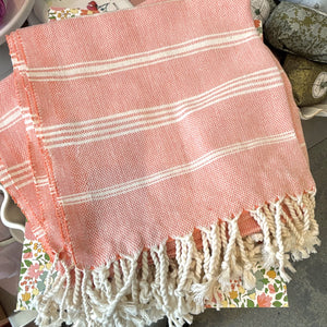 Turkish Kitchen Towel, Orange Stripe