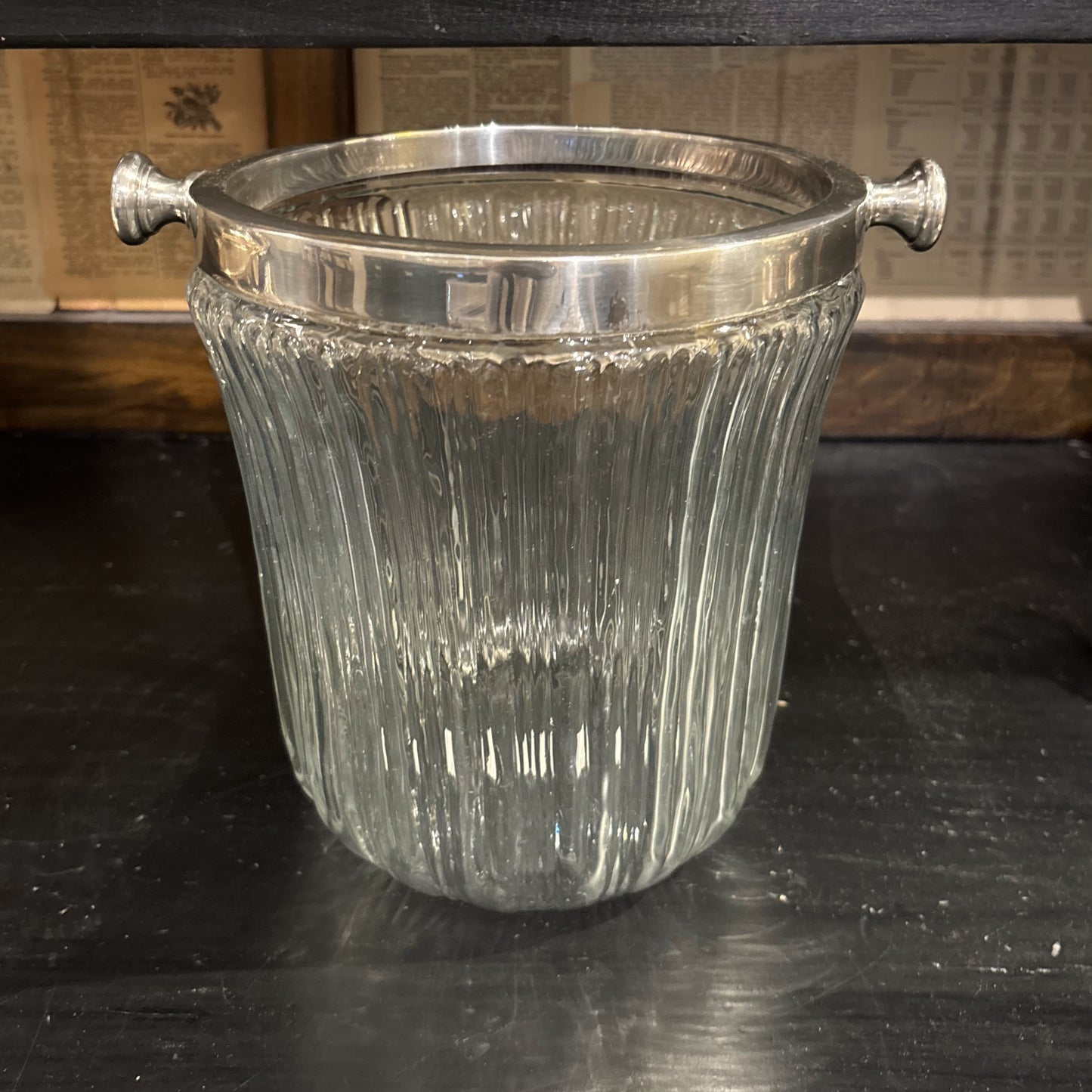 Scalloped Glass Ice Bucket