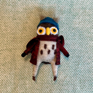 Horned Owl with Hat Ornament