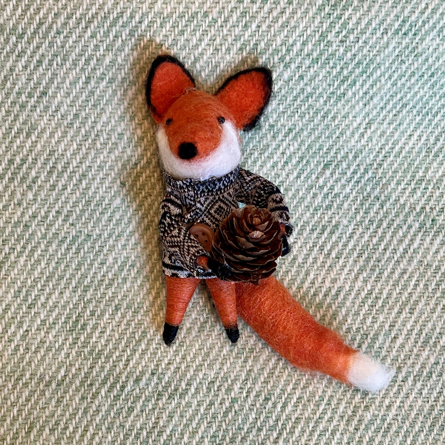 Fox with Pinecone Ornament