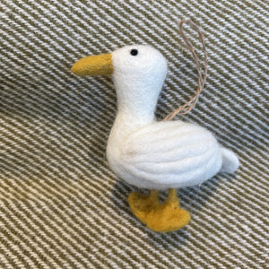 White Duck Felt Ornament