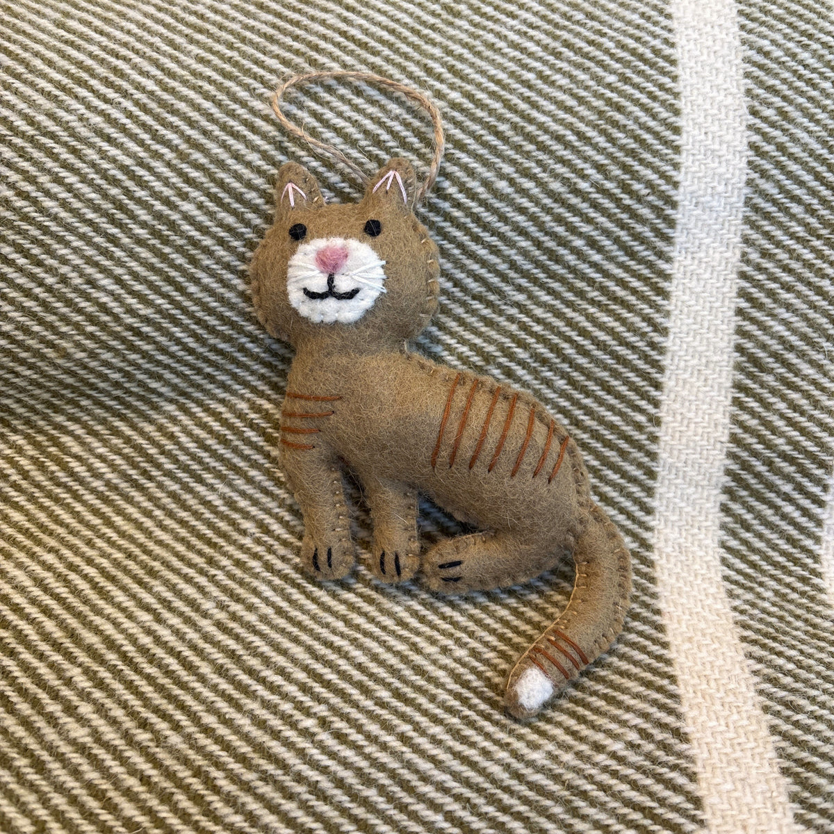 Brown Tabby Cat Felt Ornament
