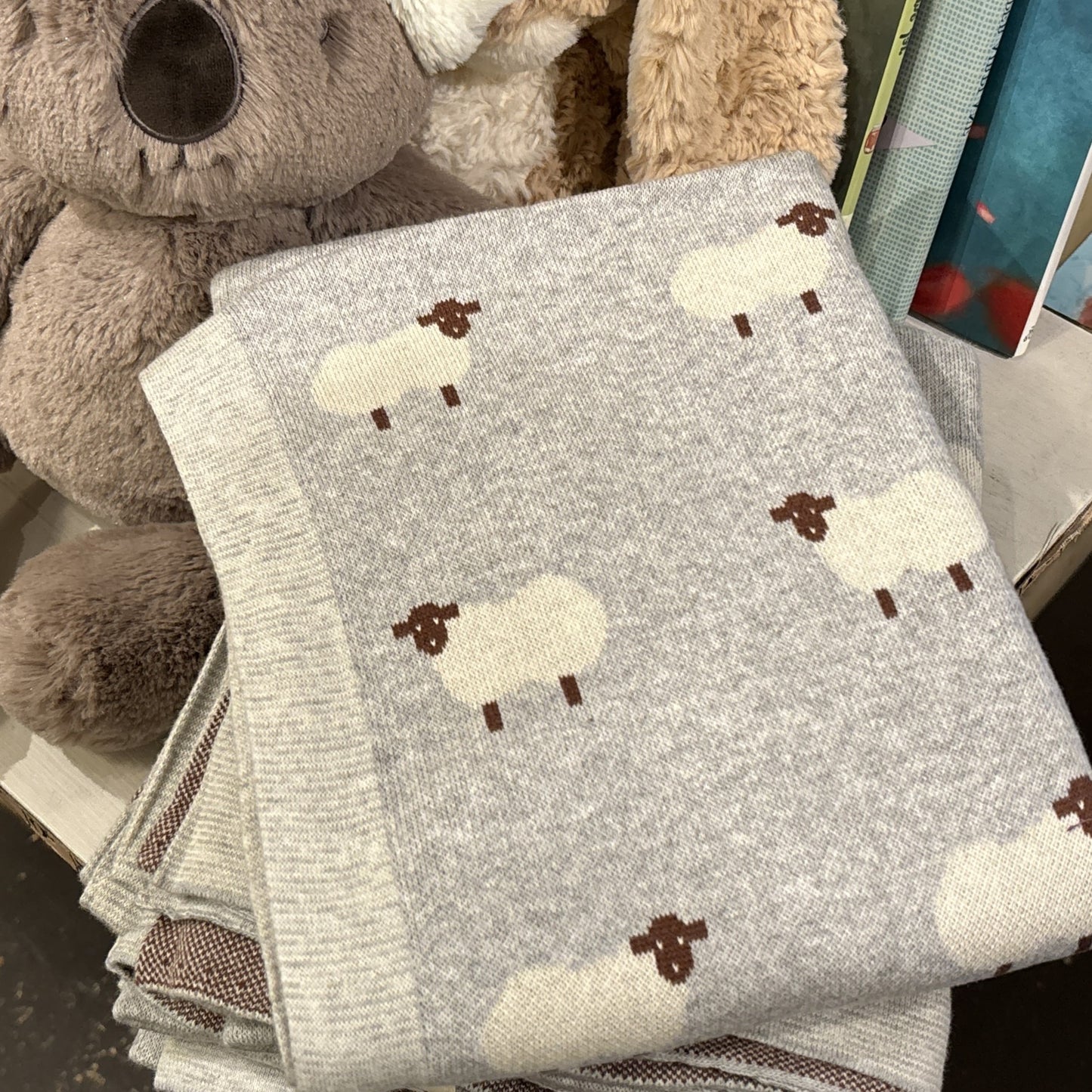 Grey Sheep Swaddling Blanket