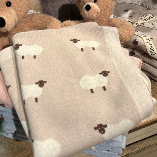 Taupe Sheep Swaddling Blanket