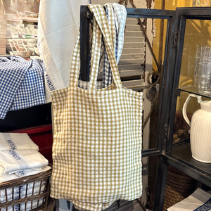 Yellow Gingham Tote Bag