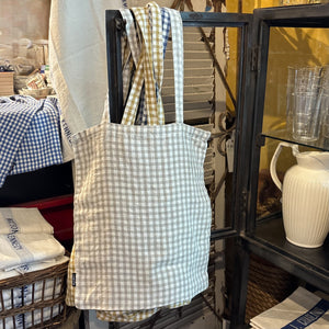 Neutral Gingham Tote Bag
