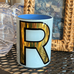"R" Light Blue Bridie Hall Brush Pot