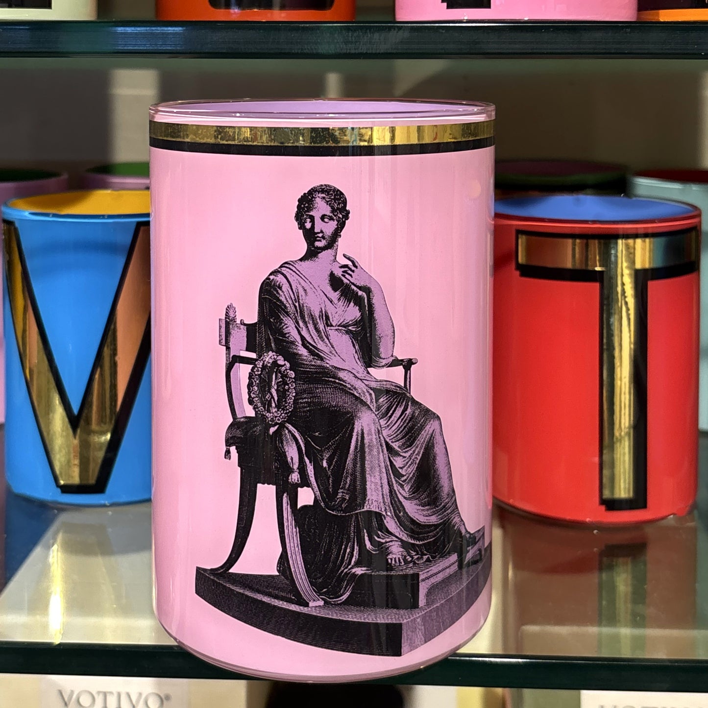 Seated Agrippina Pink Brush Pot