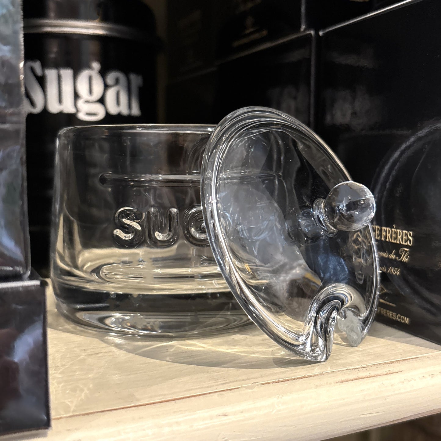 Glass Sugar Bowl with Lid