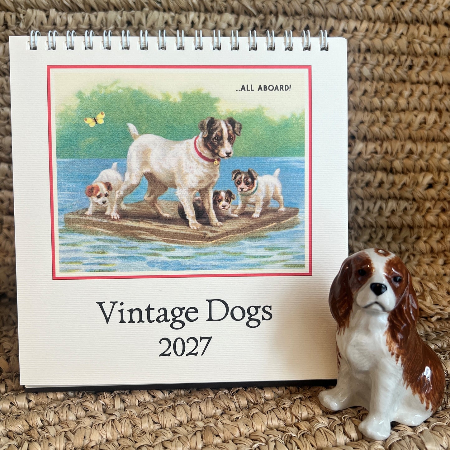 Vintage Dog Desk Calendar 2027