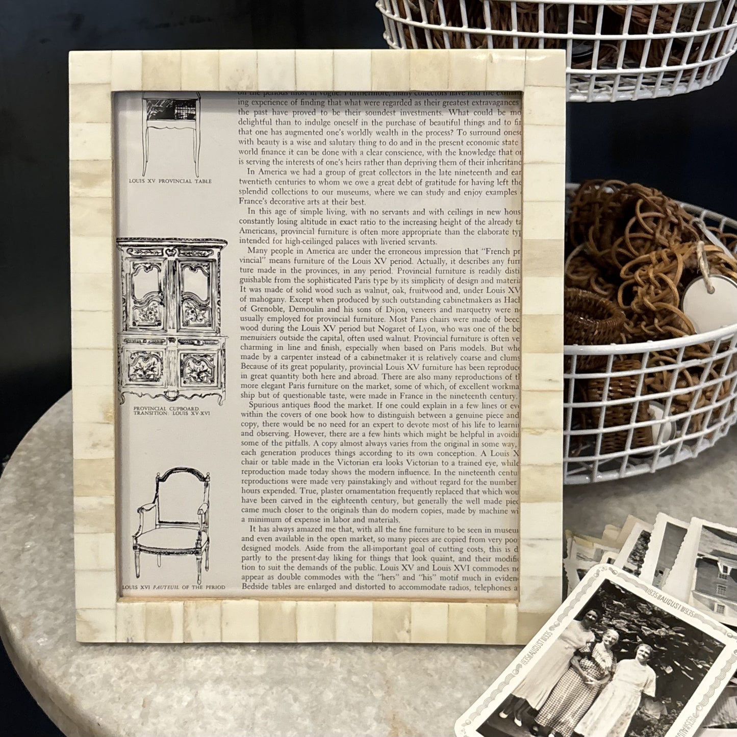 Classic White Bone Inlay Frame, 8x10"