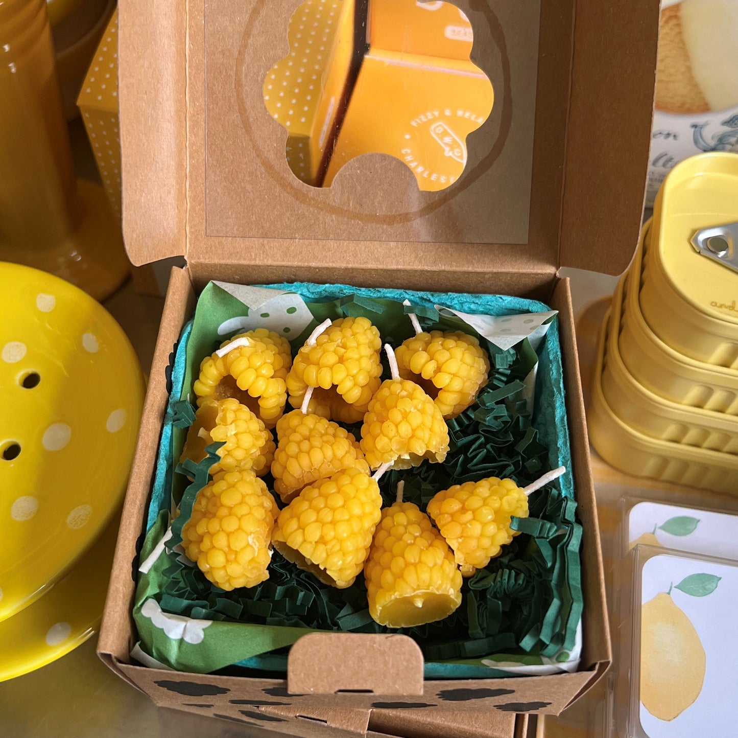 Golden Raspberry Birthday Candles