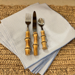 Light Blue Seersucker Napkin Set
