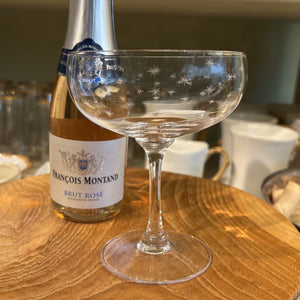 Crystal Champagne Saucer with Stars