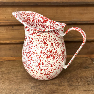 Splatter Enamel Red Pitcher