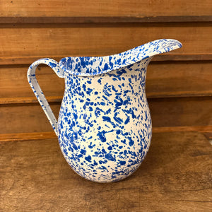 Splatter Enamel Blue Pitcher