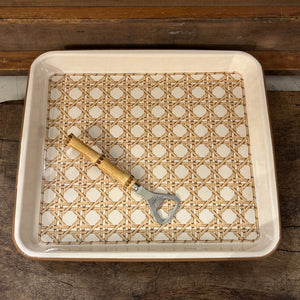 Wicker Enamel Medium Tray
