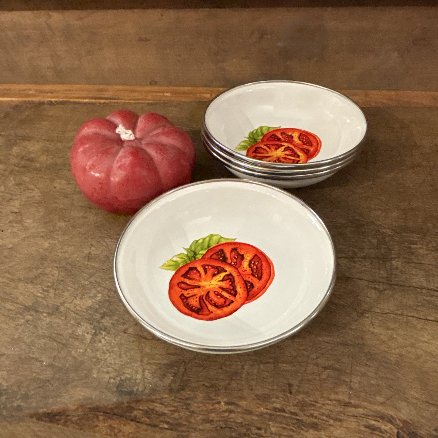 Enamel Tomato Tasting Dishes