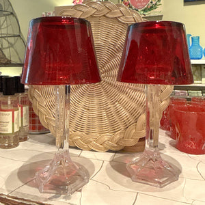 Dublin Red Shade Candle Lamp