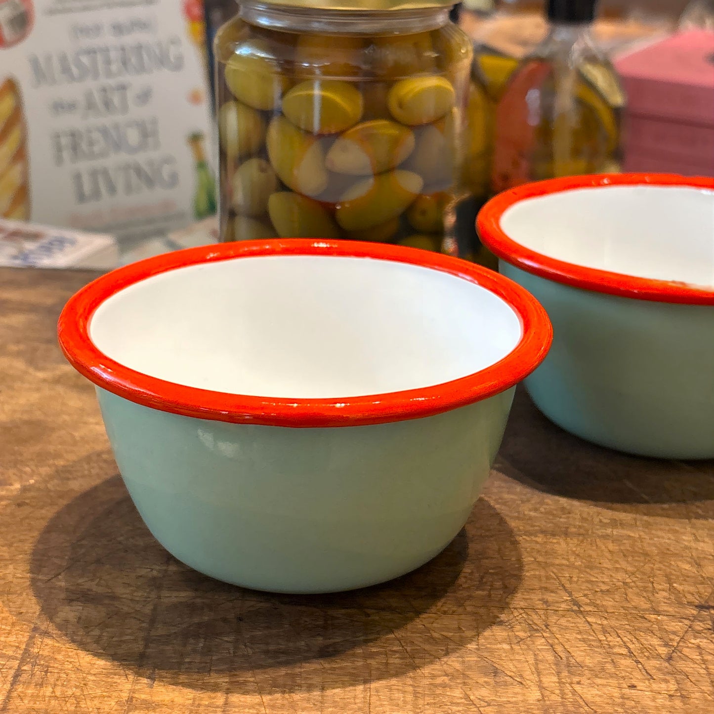 Olive Enamel Bowl